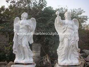 China Jardín Deco tamaño natural Cuatro estatuas de mármol ángel, China escultura de mármol proveedor proveedor