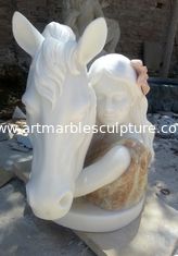 China Escultura de busto de caballo y flor / Estatua pulida por la naturaleza proveedor