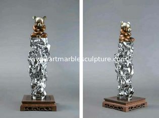 China Escultura de acero inoxidable para artista, acabado de espejo, China Sculpture de acero inoxidable proveedor proveedor