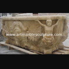 China Hotel Deocration bañera de travertino beige con escultura de estatuas para el baño,proveedor de esculturas de China proveedor