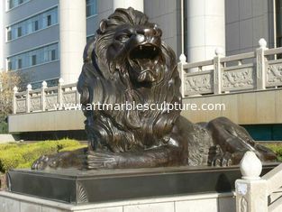 China Leones sentados en el exterior escultura de bronce, estatuas de bronce personalizadas, proveedor de esculturas de China proveedor