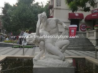 China Escultura de mármol de pareja doble tallada en piedra para jardín al aire libre, proveedor de esculturas de talla de piedra de China proveedor