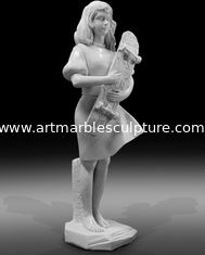 China Exposición de arte de interior esculturas de mármol hermosa chica estatua de piedra, proveedor de tallado de piedra proveedor