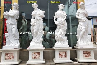 China Estatuas de piedra de mármol para jardín al aire libre, esculturas de mármol de las cuatro estaciones, tallas de piedra, proveedor de esculturas de piedra de China proveedor