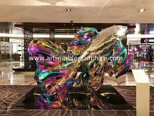 China Esculturas de estatuas de acero inoxidable pintadas de colores, estatua de arte personalizada, proveedor de esculturas de acero inoxidable proveedor