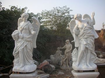 Jardín Deco tamaño natural Cuatro estatuas de mármol ángel, China escultura de mármol proveedor proveedor