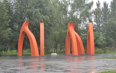 Escultura de paisaje de acero inoxidable con pintura,escultura de paisaje cuadrada de acero inoxidable proveedor