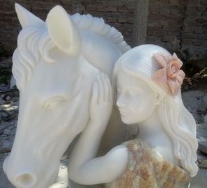 Escultura de busto de caballo y flor / Estatua pulida por la naturaleza proveedor