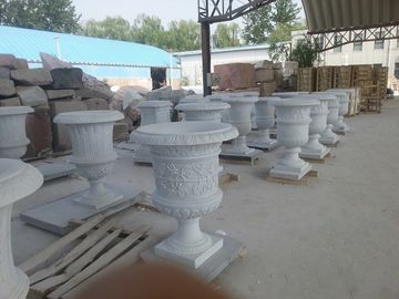 Maceta de flores de mármol blanco para jardín proveedor
