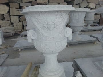 Maceta de flores de mármol blanco para jardín proveedor