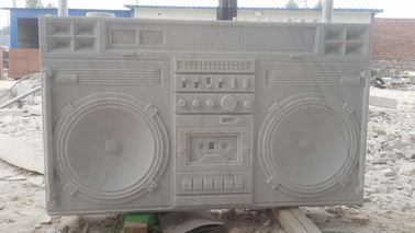 Escultura de boombox de mármol blanco,escultura de mármol personalizada para exposición,China escultura de tallado en piedra proveedor