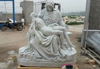 Escultura religiosa de mármol de Jesús y Santa María, tallas de piedra proveedor