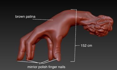Escultura de bronce de mano Patina Knuckle para estudios de arte americanos, proveedor de esculturas de bronce de China proveedor