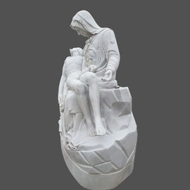Escultura religiosa de mármol de Jesús y Santa María, tallas de piedra proveedor