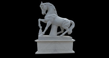 Estatua de caballo de mármol de jardín al aire libre, esculturas de caballo de piedra para el parque proveedor