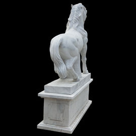 Estatua de caballo de mármol de jardín al aire libre, esculturas de caballo de piedra para el parque proveedor
