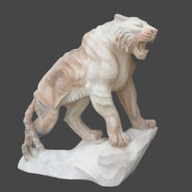 Escultura de tigre de mármol para jardín con tallado en piedra para exteriores, proveedor de esculturas de piedra de China proveedor