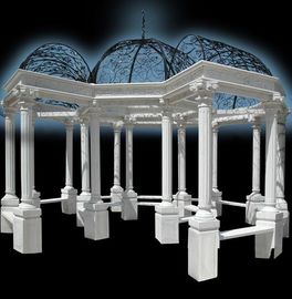 Gazebos de mármol tallados en piedra para jardín al aire libre, proveedor de esculturas de mármol de China proveedor