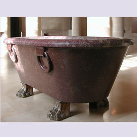 Bañera de mármol rosa para la decoración del hogar con superficie pulida para baño, proveedor de esculturas de China proveedor