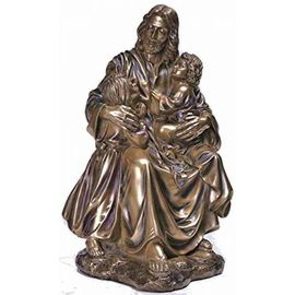 Escultura de metal de jardín Jesús y niños estatuas de bronce, estatuas de bronce personalizadas, proveedor de esculturas de China proveedor