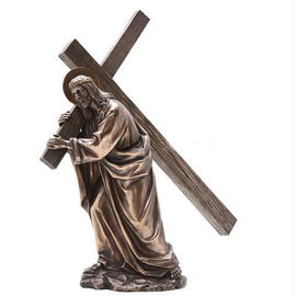 Religión Gran metal Jesús cruz escultura de bronce, estatuas de bronce personalizadas, proveedor de esculturas de China proveedor
