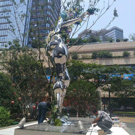 Espejo hombre escultura de acero inoxidable con barniz,proveedor de esculturas de acero inoxidable proveedor