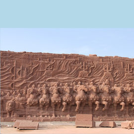 Gran proyecto de escultura de arenisca roja enorme, proveedor de esculturas de talla de piedra de China proveedor