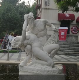 Escultura de mármol de pareja doble tallada en piedra para jardín al aire libre, proveedor de esculturas de talla de piedra de China proveedor