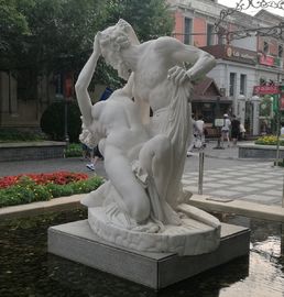 Escultura de mármol de pareja doble tallada en piedra para jardín al aire libre, proveedor de esculturas de talla de piedra de China proveedor