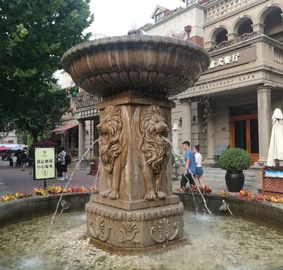 Fuente de jardín de arenisca con piscina, proveedor de esculturas de mármol de China proveedor