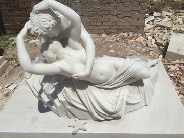 Estatua de pareja de piedra Psique resucitada por el beso del amor escultura de mármol, proveedor de tallado de piedra proveedor