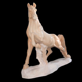 Escultura de caballo tallada en piedra natural, escultura de animal de mármol rosa, proveedor de tallado en piedra proveedor