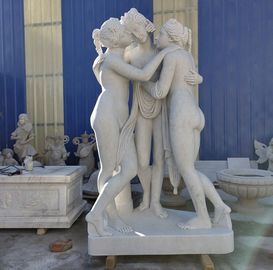 Estatua de tres damas de mármol blanco, proveedor de esculturas en piedra proveedor