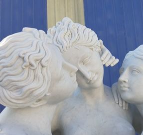 Estatua de tres damas de mármol blanco, proveedor de esculturas en piedra proveedor