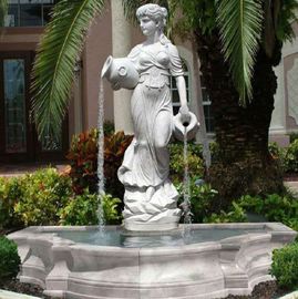 Fuente de estatua de talla de piedra, escultura de mármol blanco, fuentes de agua, proveedor de talla de piedra proveedor