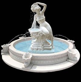 Fuente de estatua de talla de piedra, escultura de mármol blanco, fuentes de agua, proveedor de talla de piedra proveedor