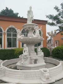 Fuente de estatua de talla de piedra, escultura de mármol blanco, fuentes de agua, proveedor de talla de piedra proveedor