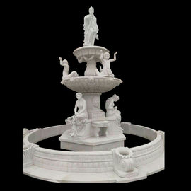 Fuente de piedra de jardín escultura de estatua fuente de agua escultura de mármol blanco, proveedor de escultura de piedra proveedor