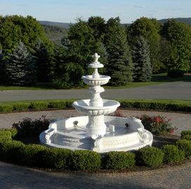 Fuente de piedra de jardín escultura de estatua fuente de agua escultura de mármol blanco, proveedor de escultura de piedra proveedor