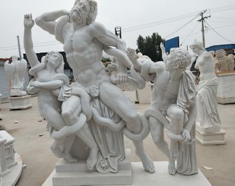 Exposición de museo esculturas de mármol réplica de Laocoonte estatua de piedra, proveedor de tallas de piedra proveedor