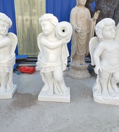 Estatua de un ángel de piedra de jardín, un niño, un ángel de mármol, esculturas talladas a mano, proveedor de tallas en piedra proveedor
