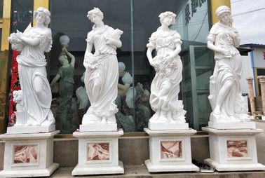 Bonitas estatuas de jardín de piedra, esculturas de mármol de cuatro estaciones, esculturas de piedra tallada, proveedor de esculturas de piedra de China proveedor
