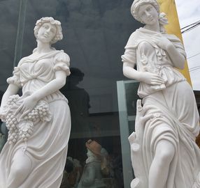 Bonitas estatuas de jardín de piedra, esculturas de mármol de cuatro estaciones, esculturas de piedra tallada, proveedor de esculturas de piedra de China proveedor