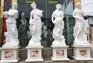 Estatuas de piedra de mármol para jardín al aire libre, esculturas de mármol de las cuatro estaciones, tallas de piedra, proveedor de esculturas de piedra de China proveedor