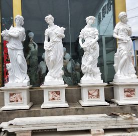 Estatuas de piedra de mármol para jardín al aire libre, esculturas de mármol de las cuatro estaciones, tallas de piedra, proveedor de esculturas de piedra de China proveedor