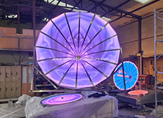esculturas de acero inoxidable con luces LED, esculturas metálicas para exteriores,proveedor de esculturas de acero inoxidable proveedor
