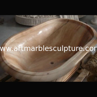 Bañera de mármol rosa para la decoración del hogar con superficie pulida para baño, proveedor de esculturas de China