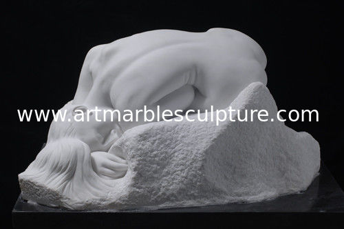 Estatua de dama desnuda clásica de piedra, escultura abstracta de mármol, proveedor de esculturas de tallado en piedra de China