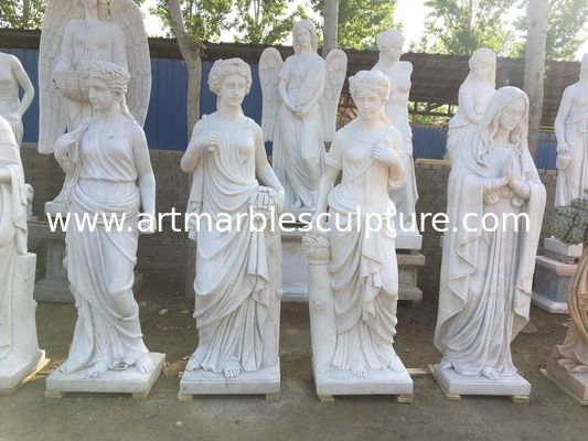 Esculturas de mármol de dama de gracia interior, estatuas de piedra de mármol para parques, proveedor de esculturas de tallado en piedra de China