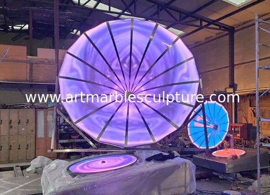 esculturas de acero inoxidable con luces LED, esculturas metálicas para exteriores,proveedor de esculturas de acero inoxidable